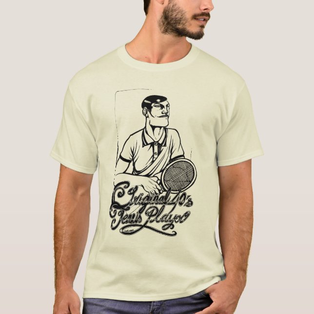 Original- 40-taltennisspelareutslagsplats t shirt (Framsida)