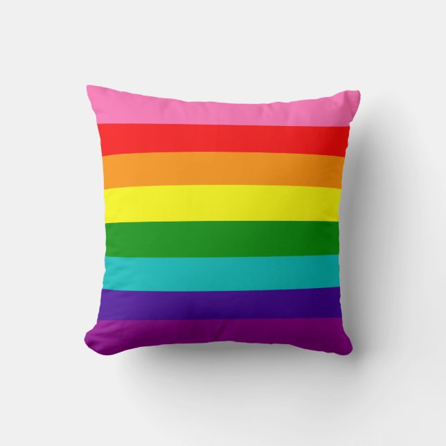 Original 8-Rand HBT Gay pride Rainbow Flagga Kudde (Framsida)