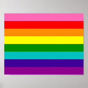 Original 8-Rand HBT Gay pride Rainbow Flagga Poster
