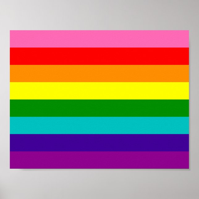 Original 8-Rand HBT Gay pride Rainbow Flagga Poster (Framsidan)