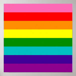 Original 8-Rand HBT Gay pride Rainbow Flagga Poster
