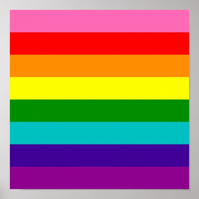 Original 8-Rand HBT Gay pride Rainbow Flagga Poster (Framsidan)