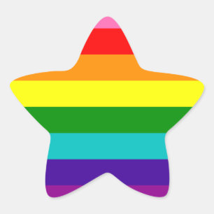 Original 8-Rand HBT Gay pride Rainbow Flagga Stjärnformat Klistermärke