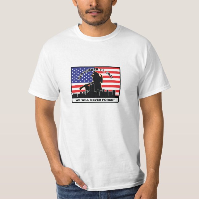 Original 9/11 brandmandesign t shirt (Framsida)