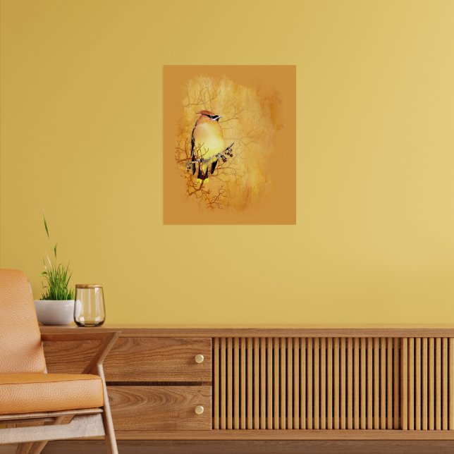 Original akvarell finkfågel fågel vilda djur konst poster (Vardagsrum 2)