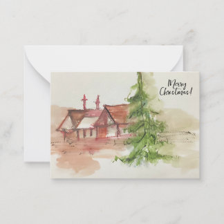 Original akvarellskiss  anteckningskort