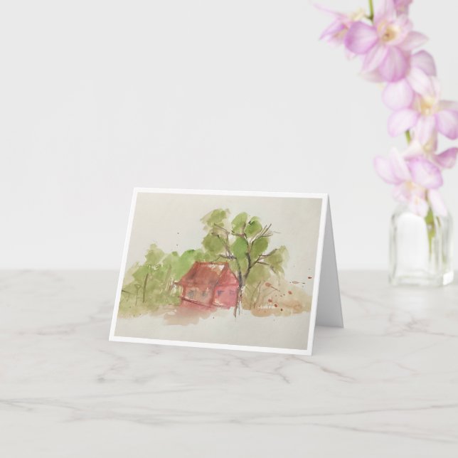 Original akvarellskiss kort (Orkide)