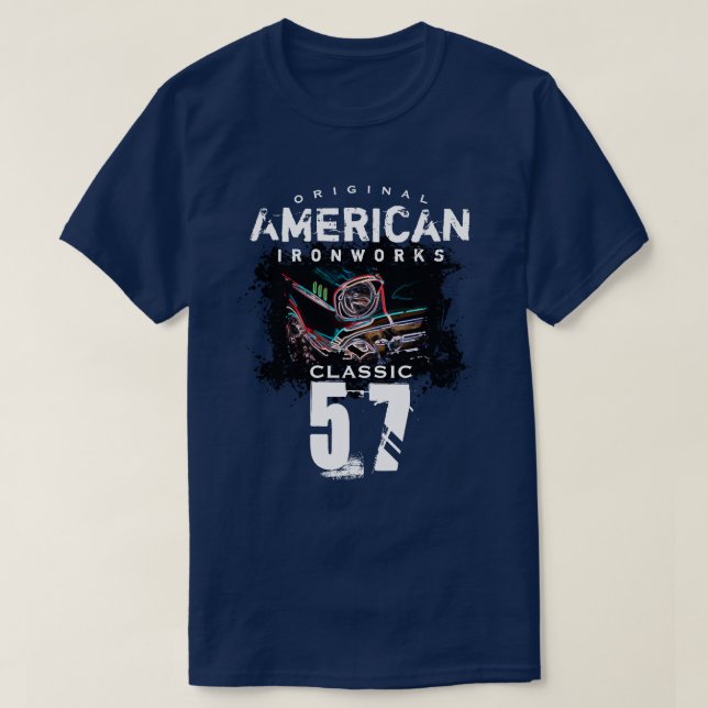 Original American Ironworks Classic 57 Car T Shirt (Design framsida)