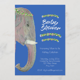 Original Art Elephant, Baby Shower - Boy Inbjudningar