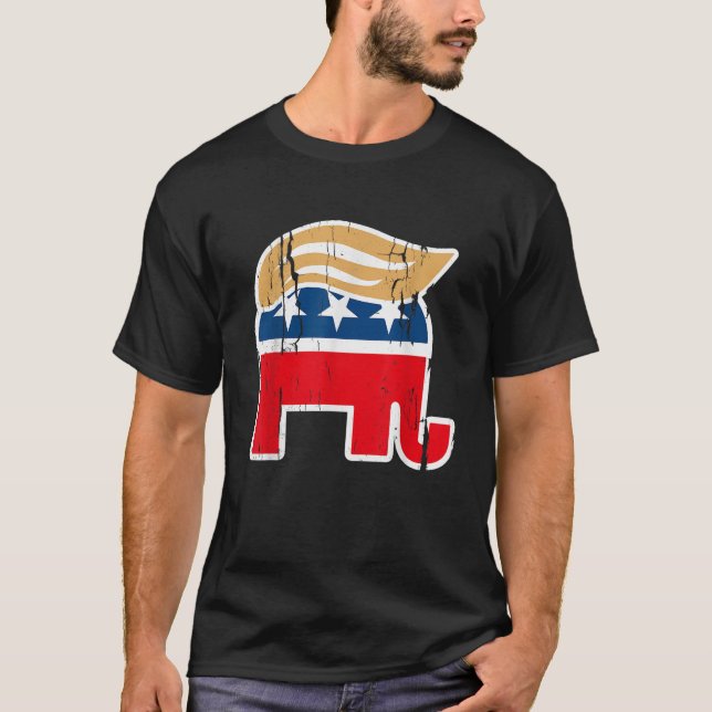 ORIGINAL AUTHENTIC Donald Trump Elephant T shirt S (Framsida)