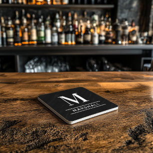 Original av Classic Black Personlig Family Monogra Stenunderlägg