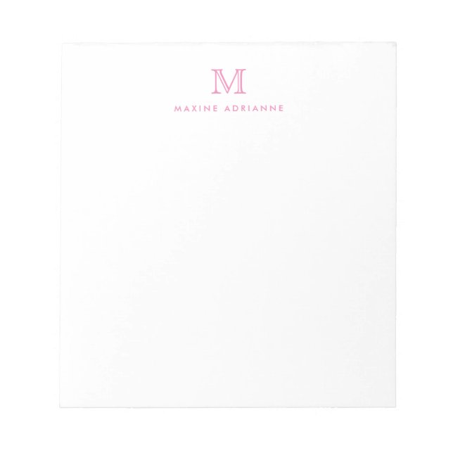 Original av klassiskt Modern Simple Basic Rosa Mon Anteckningsblock (Framsida)