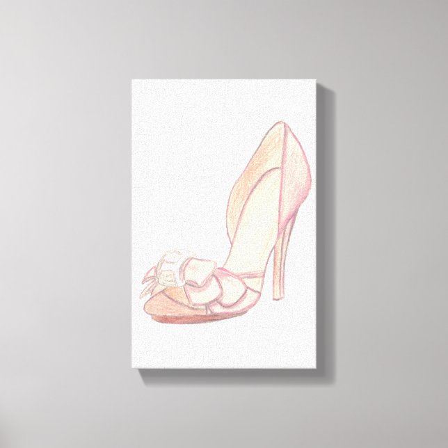Original Badgley Mischka Shoe Illustration Canvastryck (Framsida)