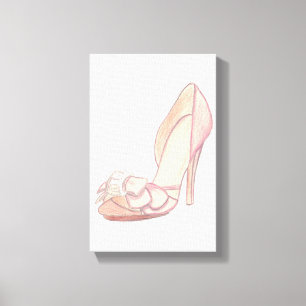 Original- Badgley Mischka skor illustrationen Canvastryck