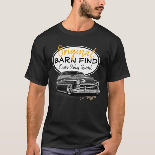 Original Barn Find Classic Oldies Chevy Car T Shirt (Framsida)