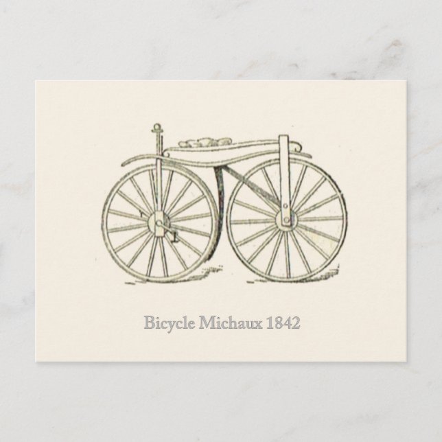 Original Bicycle Michaux 1842, Fransk Vykort (Framsida)