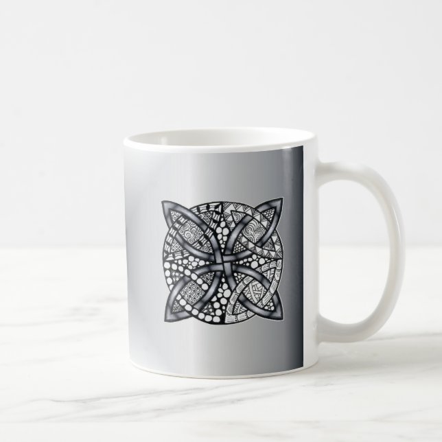 Original Celtic Knot Silver Black Kaffemugg (Höger)