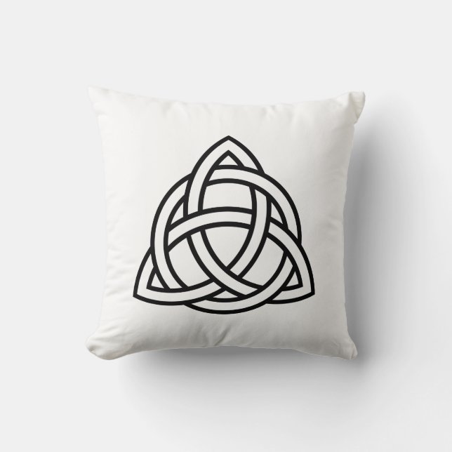 Original Celtic Triquetra Knot black icon Kudde (Framsida)