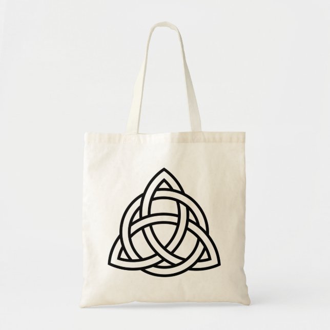 Original Celtic Triquetra Knot black icon Tygkasse (Framsidan)