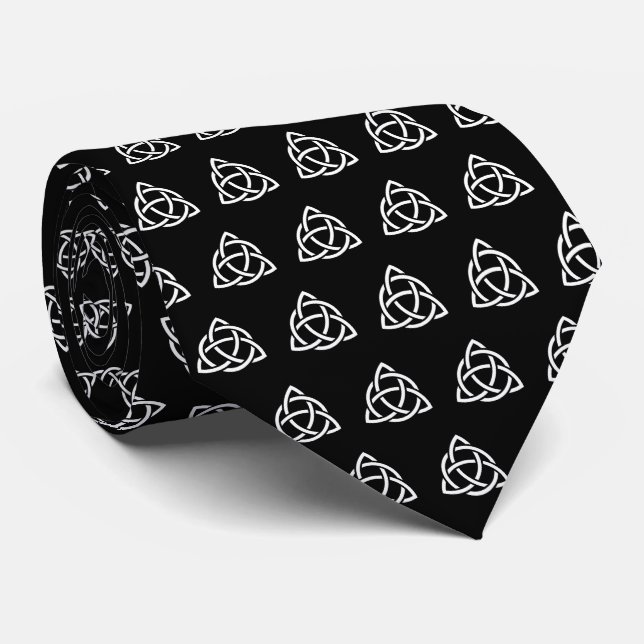 Original Celtic Triquetra Knot white icon mönster Slips (Rullad)