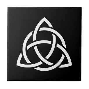 Original Celtic Triquetra Knot white ikon Kakelplatta