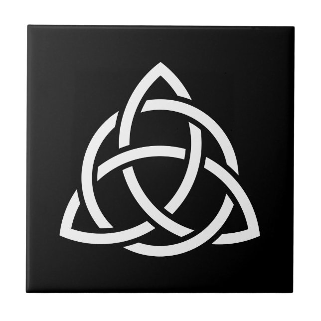 Original Celtic Triquetra Knot white ikon Kakelplatta (Framsidan)