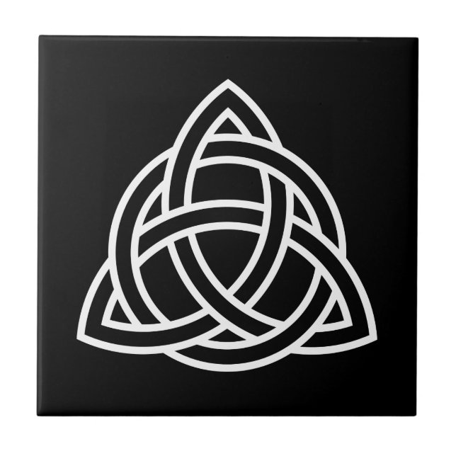 Original Celtic Triquetra Knot white ikon Kakelplatta (Framsidan)