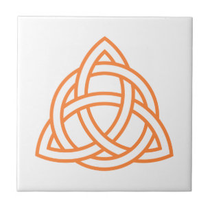 Original Celtic Triquetra Knot white ikon Kakelplatta