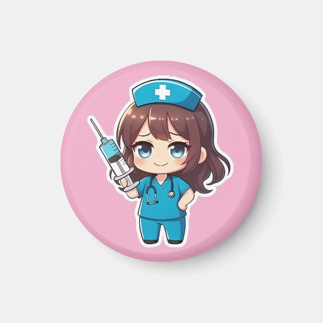 Original Chibi Nurse 2.0 - Precisionsvård Magnet (Framsidan)