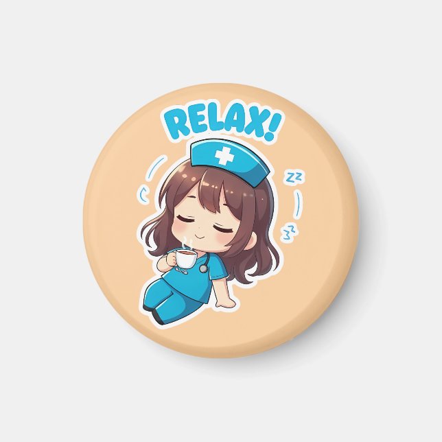 Original Chibi Nurse 3.0 - Avslappning Magnet (Framsidan)