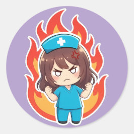 Original Chibi Nurse 3.0 - Ilsken Runt Klistermärke