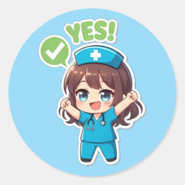 Original Chibi Nurse 3.0 - Ja Runt Klistermärke