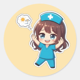 Original Chibi Nurse 3.0 - Semesterlov Runt Klistermärke