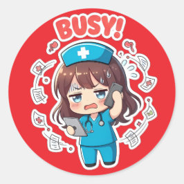 Original Chibi Nurse 3.0 - Upptagen Runt Klistermärke