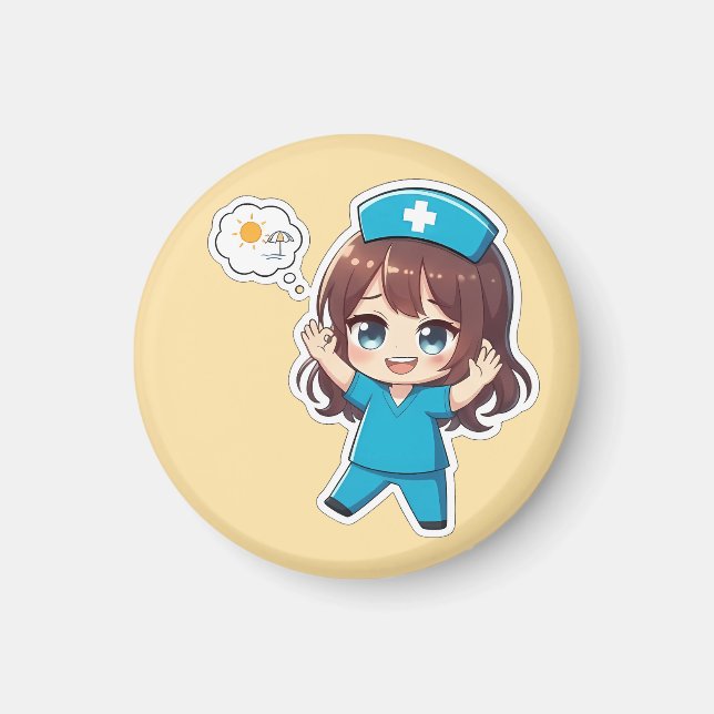 Original Chibi Nurse 3.0 - Vacation Time Magnet (Framsidan)