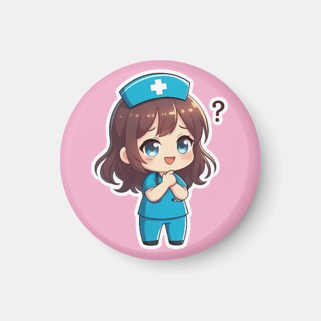 Original Chibi Nurse - Frågemomentet Magnet (Framsidan)