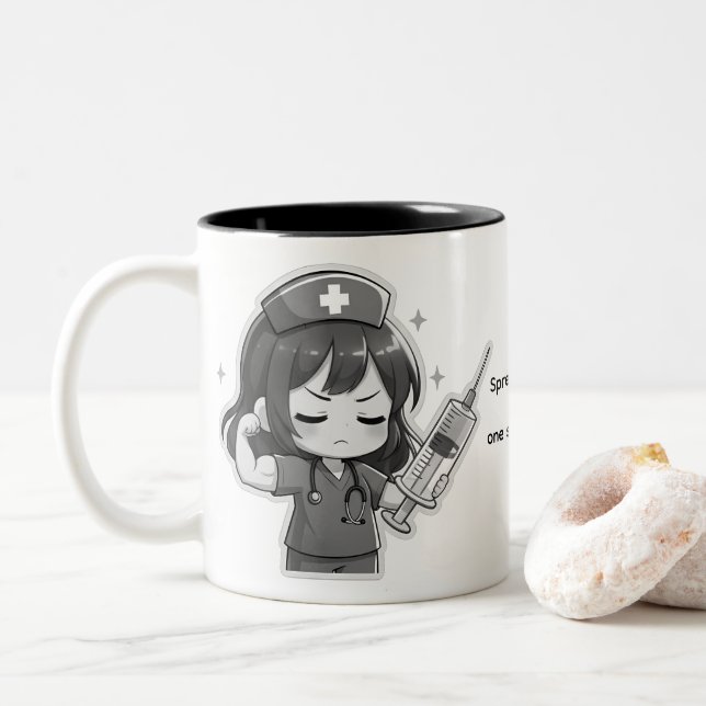 Original Chibi Nurse - Medicinsk Kraft Två-Tonad Mugg (Med munk)