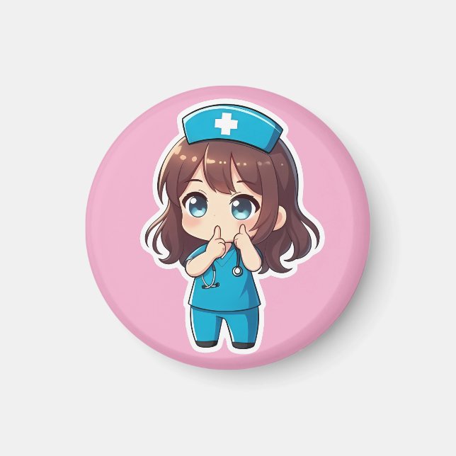 Original Chibi Nurse - Midnatts tystnad Magnet (Framsidan)