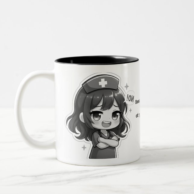 Original Chibi Nurse - Sassy Nursing Life Två-Tonad Mugg (Vänster)