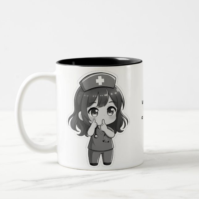 Original Chibi Nurse - The Midnight Hush Två-Tonad Mugg (Vänster)