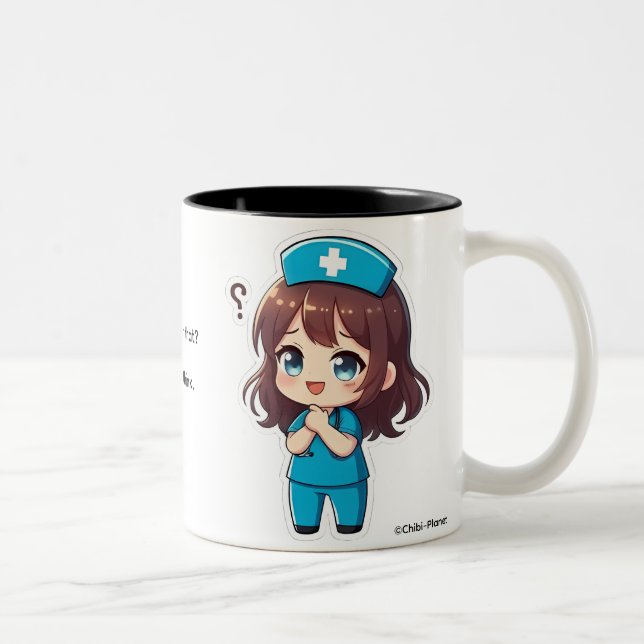 Original Chibi Nurse - The Questioning Moment Två-Tonad Mugg (Höger)