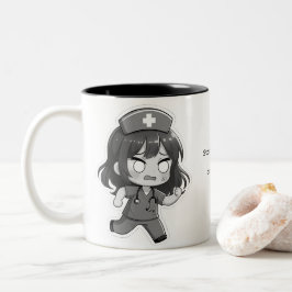 Original Chibi Sjuksköterska - Det hektiska skifte Två-Tonad Mugg