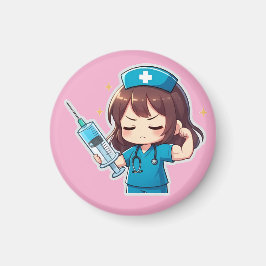 Original Chibi Sjuksköterska - Medicinsk Kraft Magnet