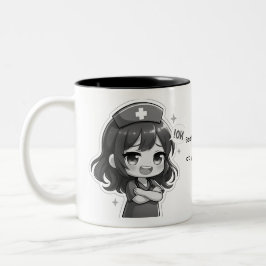 Original Chibi Sjuksköterska - Sassy Sjuksköterske Två-Tonad Mugg