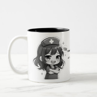 Original Chibi Sjuksköterska - Sassy Sjuksköterske Två-Tonad Mugg