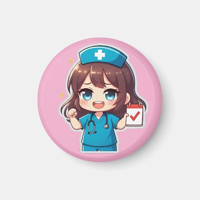 Original Chibi Sjuksköterska - Sjuksköterskeliv Magnet (Framsidan)