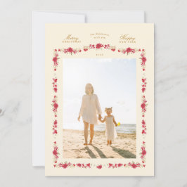 original christmas watercolor botanicals photo julkort