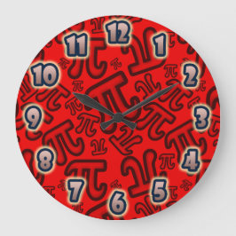 ORIGINAL Crazy Pi-nummer - Red CLOCK Stor Klocka