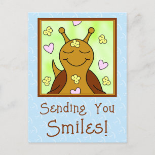 (Original) Cute Snigel Sending Smiles Vykort