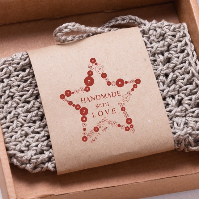 Original Cute Star of Buttons Handmade with Love Stämpel (Original Cute Star of Buttons Handmade with Love rubber stamp.)